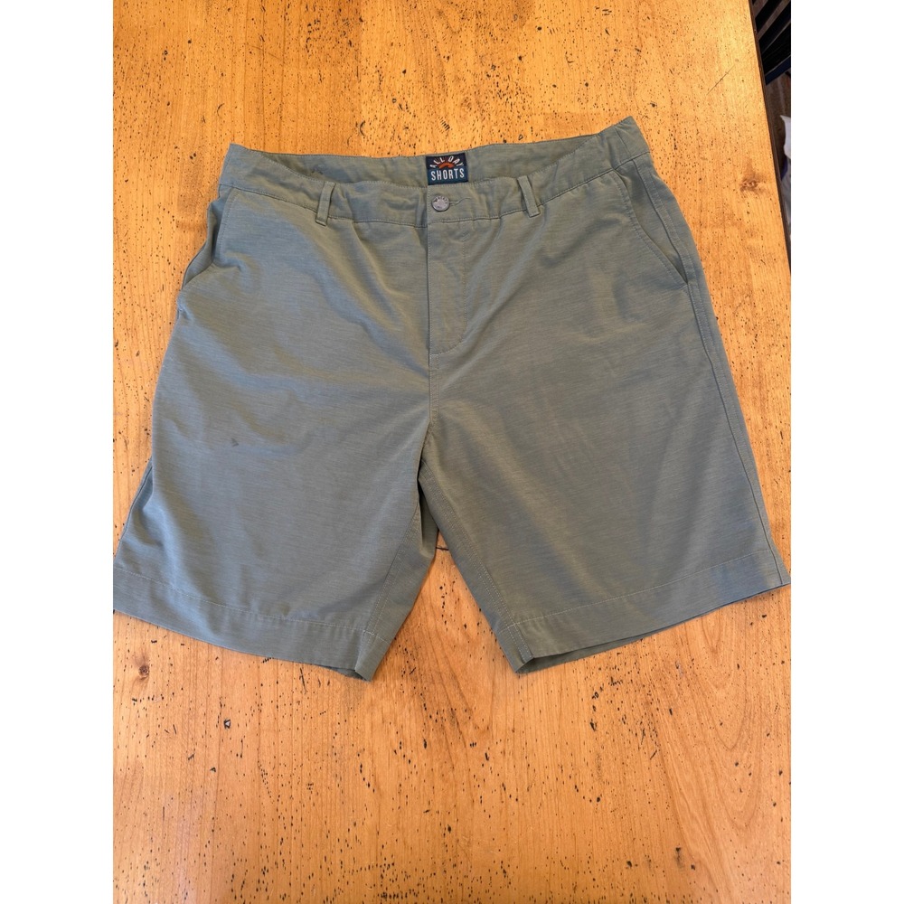 Faherty All Day Shorts Size 35 Sage Green Performance Hybrid Stretch Casual